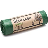 Relevo 100% Reciclado Bolsas de Basura- extra resistentes 30 L- 15 bolsas